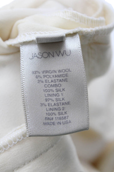 Jason Wu Women Cropped Ankle Dress Pants Beige 92% Virgin Wool Size 4