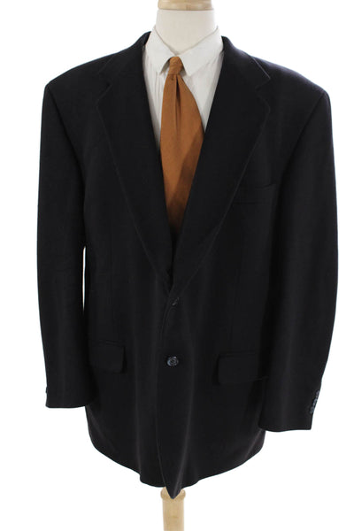 Vito Ruffolo Men Classic Cashmere Blazer Collared Button Black Size 50