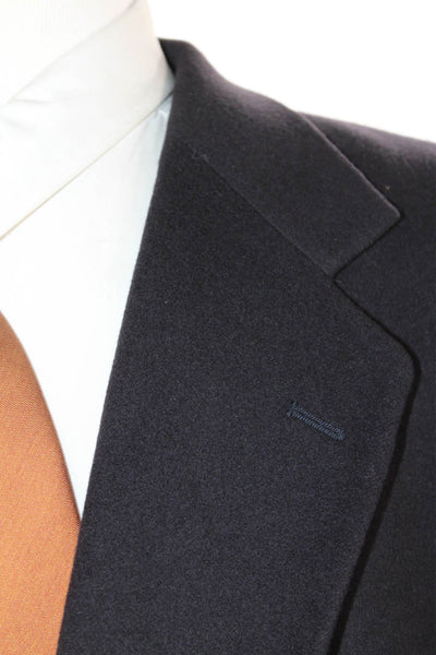 Vito Ruffolo Men Classic Cashmere Blazer Collared Button Black Size 50