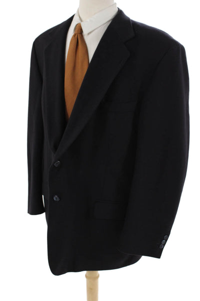 Vito Ruffolo Men Classic Cashmere Blazer Collared Button Black Size 50
