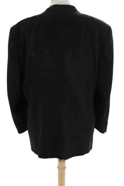 Vito Ruffolo Men Classic Cashmere Blazer Collared Button Black Size 50