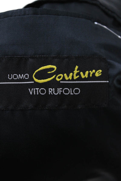 Vito Ruffolo Men Classic Cashmere Blazer Collared Button Black Size 50