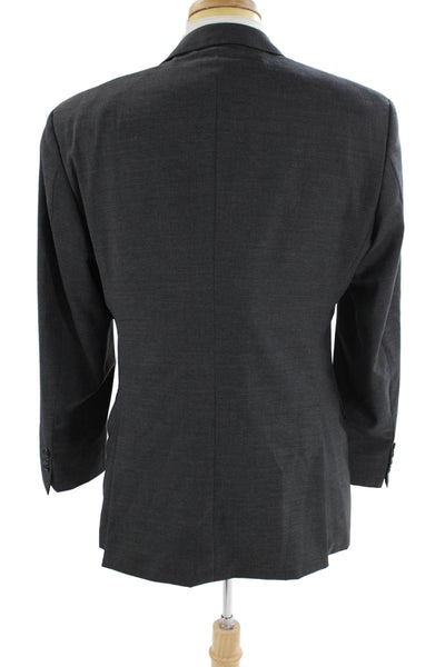 Boss Hugo Boss Men Dark Gray Virgin Wool 2-Piece Suit Jacket Size 40