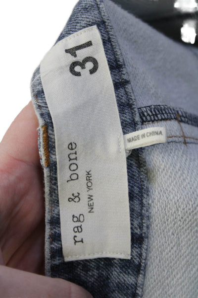 Rag & Bone Women Cropped Wide-Leg Jeans Dark Blue High-Rise Size 31