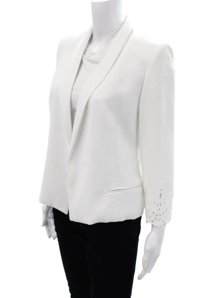 Bec & Bridge Womens Collared Open Front Long Sleeve Blazer White Size 6
