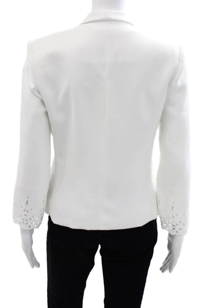 Bec & Bridge Womens Collared Open Front Long Sleeve Blazer White Size 6