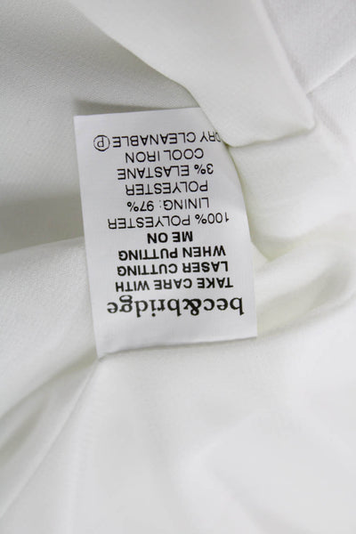 Bec & Bridge Womens Collared Open Front Long Sleeve Blazer White Size 6