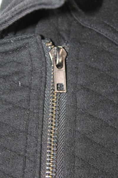 Sebby Women Quilted Military Jacket Black Collared Button Size S