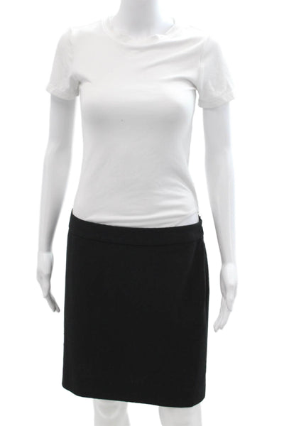Moschino Women Black Cotton Straight Pencil Mini Skirt Size 10