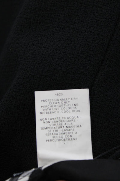 Moschino Women Black Cotton Straight Pencil Mini Skirt Size 10