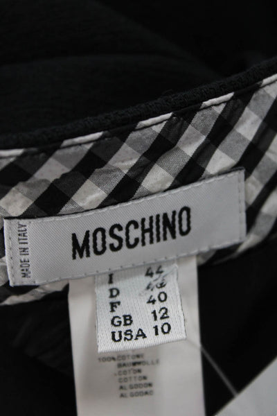 Moschino Women Black Cotton Straight Pencil Mini Skirt Size 10