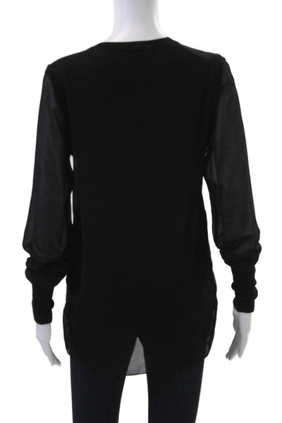 3.1 Phillip Lim Womens Black V-Neck Pullover Sweater Size S