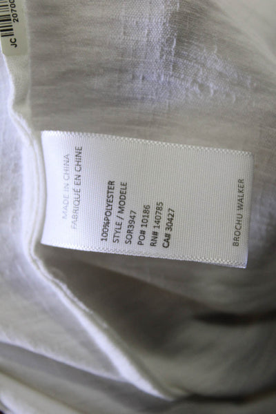 Brochu Walker Women Basic White Collared Long Sleeve Button-Up Blouse Size XS