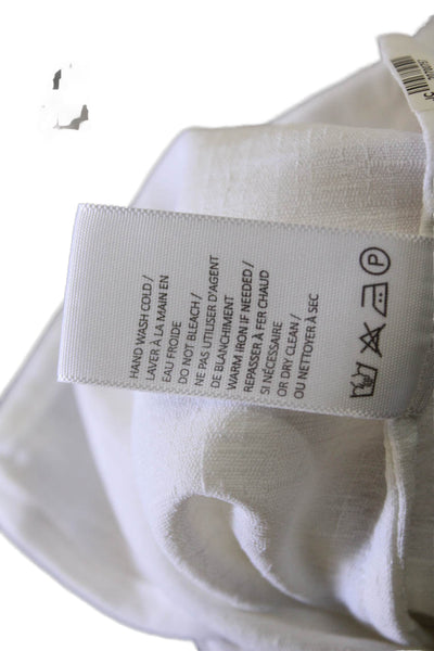 Brochu Walker Women Basic White Collared Long Sleeve Button-Up Blouse Size XS