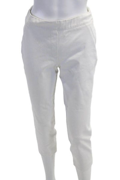 Spanx Womens Ankle Cropped White Pants Petite Size S