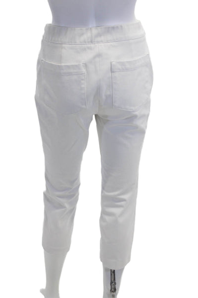 Spanx Womens Ankle Cropped White Pants Petite Size S