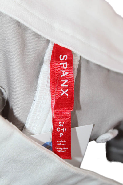 Spanx Womens Ankle Cropped White Pants Petite Size S