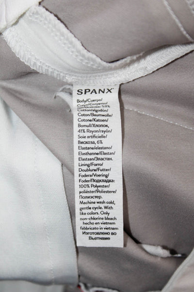 Spanx Womens Ankle Cropped White Pants Petite Size S