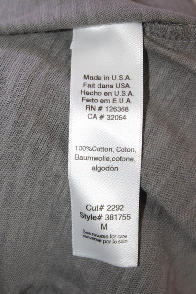 Left of Center Women Dark Gray V-Neck T-Shirt Dress Cotton Short Sleeve Size M