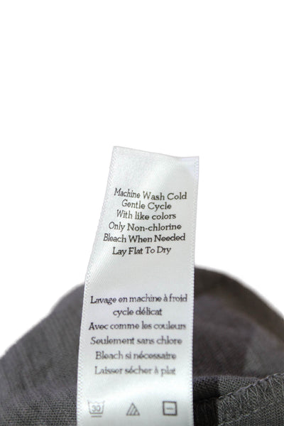 Left of Center Women Dark Gray V-Neck T-Shirt Dress Cotton Short Sleeve Size M