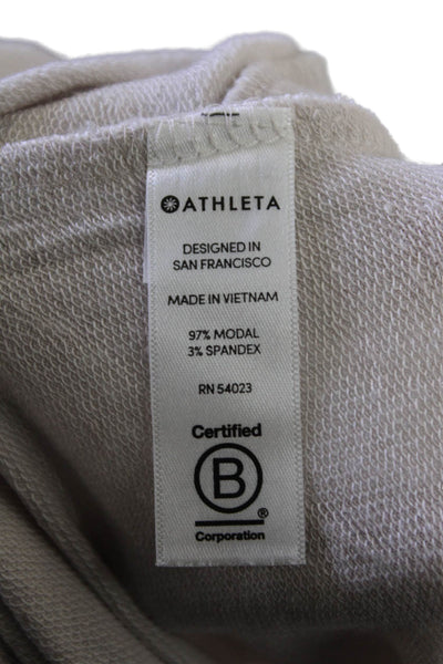 Athleta Women Sweater Dress Beige Long Sleeve Crew Neck Short Size M