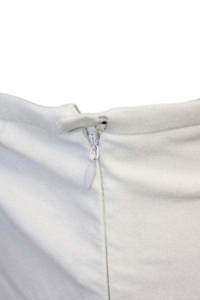 J. Mclaughlin Womens Cropped Ankle Pants White Zip Cotton Size 14