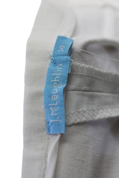 J. Mclaughlin Womens Cropped Ankle Pants White Zip Cotton Size 14