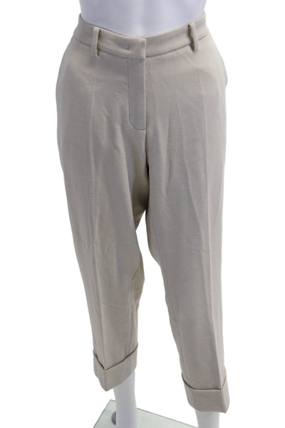 Cambio Unisex Cropped Ankle Dress Pants Beige Size 10
