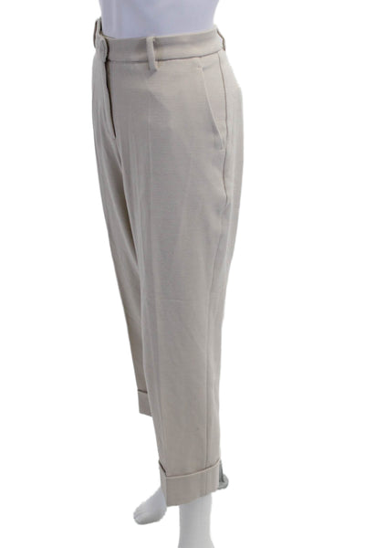 Cambio Unisex Cropped Ankle Dress Pants Beige Size 10