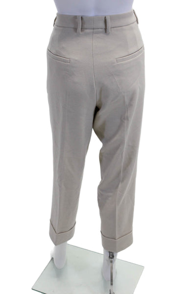 Cambio Unisex Cropped Ankle Dress Pants Beige Size 10