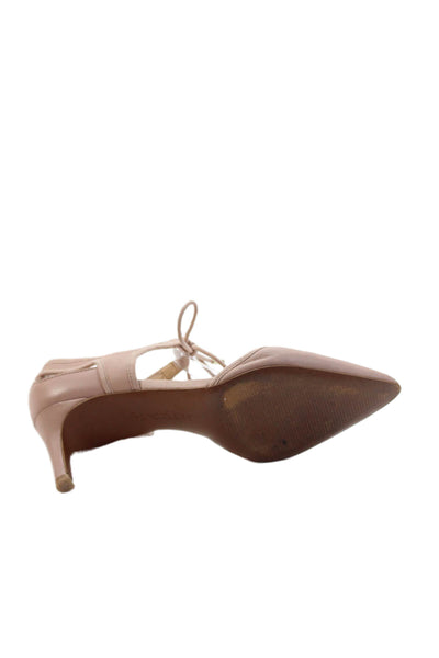 Franco Sarto Women's Pointed Toe kitten Heels Tie Ankle Pink Sandals Size 7