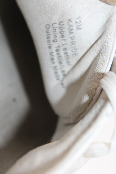 Kenneth Cole Men's Leather Lace Up Trainer Sneakers White Size 12