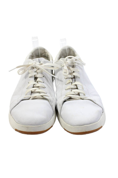 Cole Haan Men's Leather Lace Up Rubber Sole Trainer Sneakers White Size 13