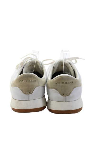 Cole Haan Men's Leather Lace Up Rubber Sole Trainer Sneakers White Size 13