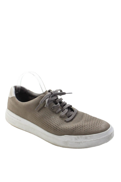 Cole Haan Men's Perforated Cushioning Leather Textured Sneakers Gray Size 12