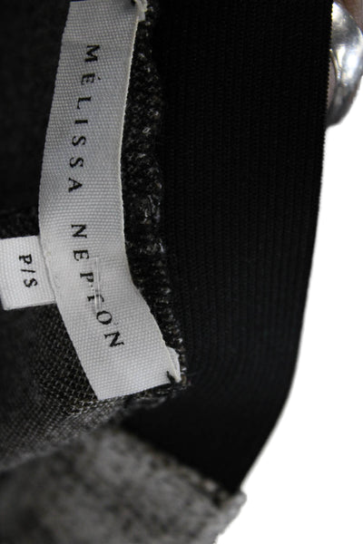 Melissa Nepton Women Ankle Cropped Checked Gray Dress Pants Petite Size S
