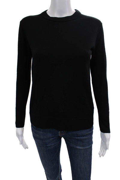 Club Monaco Women Black Wool Pullover Sweater Crew Neck Long Sleeve Size XS