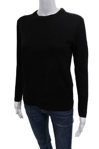 Club Monaco Women Black Wool Pullover Sweater Crew Neck Long Sleeve Size XS