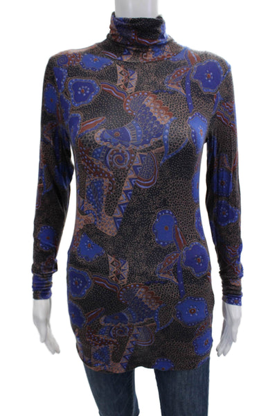 Ba&Sh Womens Black Floral Bird Turtleneck Tunic Long Sleeve Size S