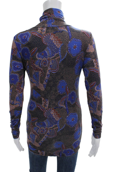 Ba&Sh Womens Black Floral Bird Turtleneck Tunic Long Sleeve Size S