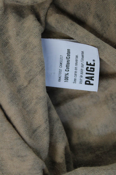 Paige Womens Beige Animal Print Jersey Crew Neck Short Sleeve T-Shirt Size XS
