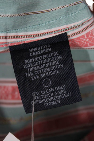 Robert Graham Mens Light Blue Striped Cotton Point Spread Button-Up L/S Size M