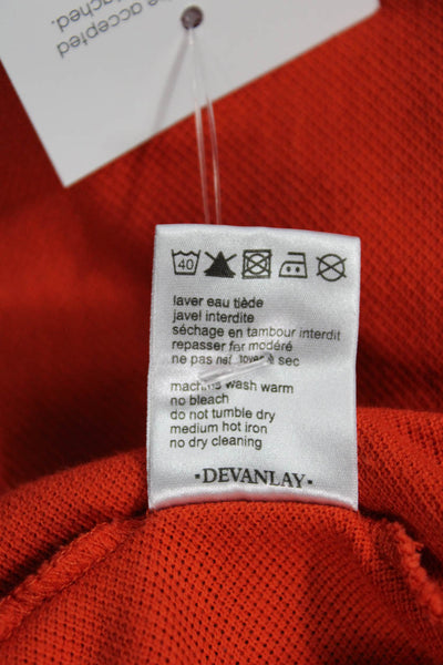 Lacoste Mens Short Sleeves Crew Neck Polo Shirt Orange Cotton Size 5