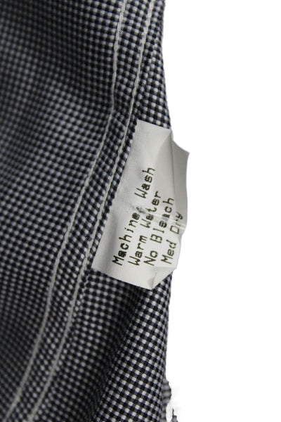 J. Mclaughlin, Mens Spread Collar Check Button-Up Dress Shirt Dark Gray Size L