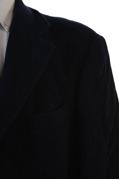 Giorgio Armani Men Dark Blue Wool Blend Blazer Button Size 46