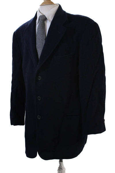 Giorgio Armani Men Dark Blue Wool Blend Blazer Button Size 46