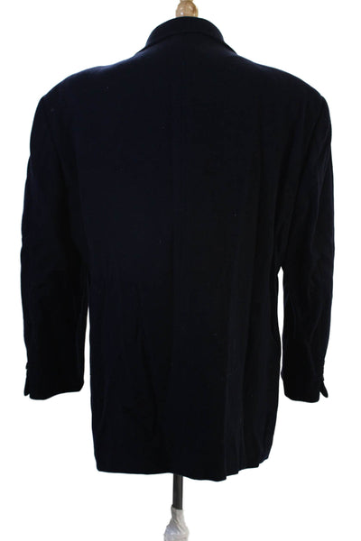 Giorgio Armani Men Dark Blue Wool Blend Blazer Button Size 46