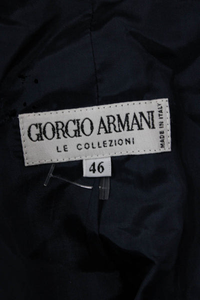 Giorgio Armani Men Dark Blue Wool Blend Blazer Button Size 46