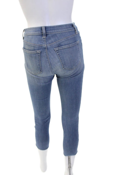 J Brand Women Cropped Skinny Blue Mid-Rise Jeans Petite Size 24
