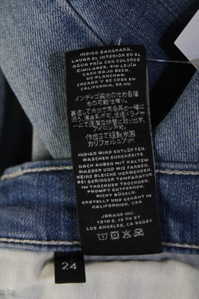 J Brand Women Cropped Skinny Blue Mid-Rise Jeans Petite Size 24